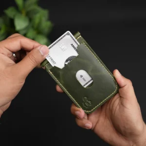 No. 121 Bifold Money Clip Leather Wallet Olive Green (Copy)